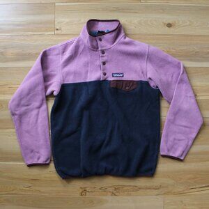 Patagonia Lightweight Synchilla Snap-T Fleece Pullover - pink navy Women's Small